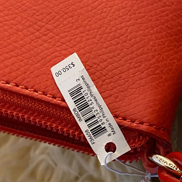 Coach F36658 reversable Tote Bag with Signature / orange Pouch excellent - Picture 9 of 10